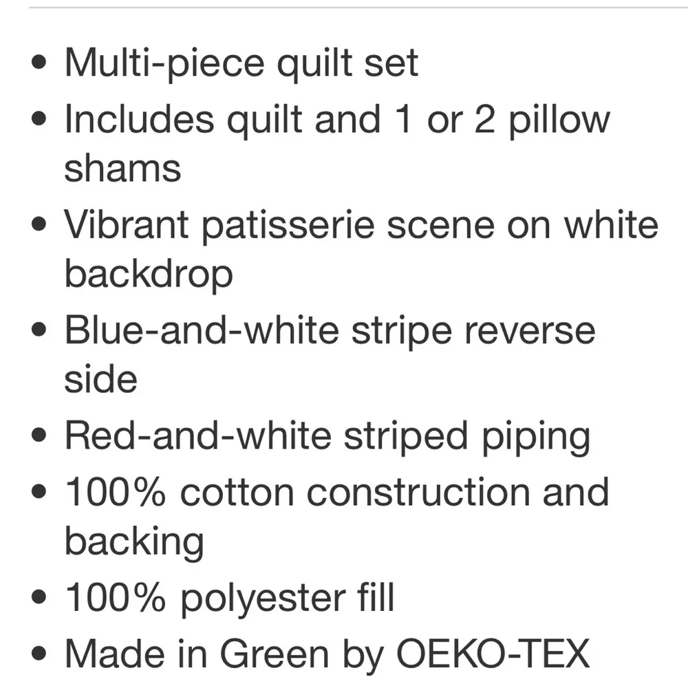 PILLOWFORT NWT patisserie pet Shoppe Kids' Quilt Set -full/queen